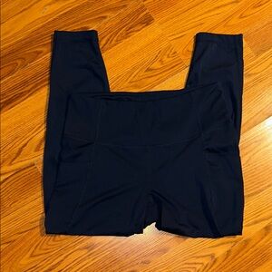 Blue Navy High-Waisted Leggings with Pockets